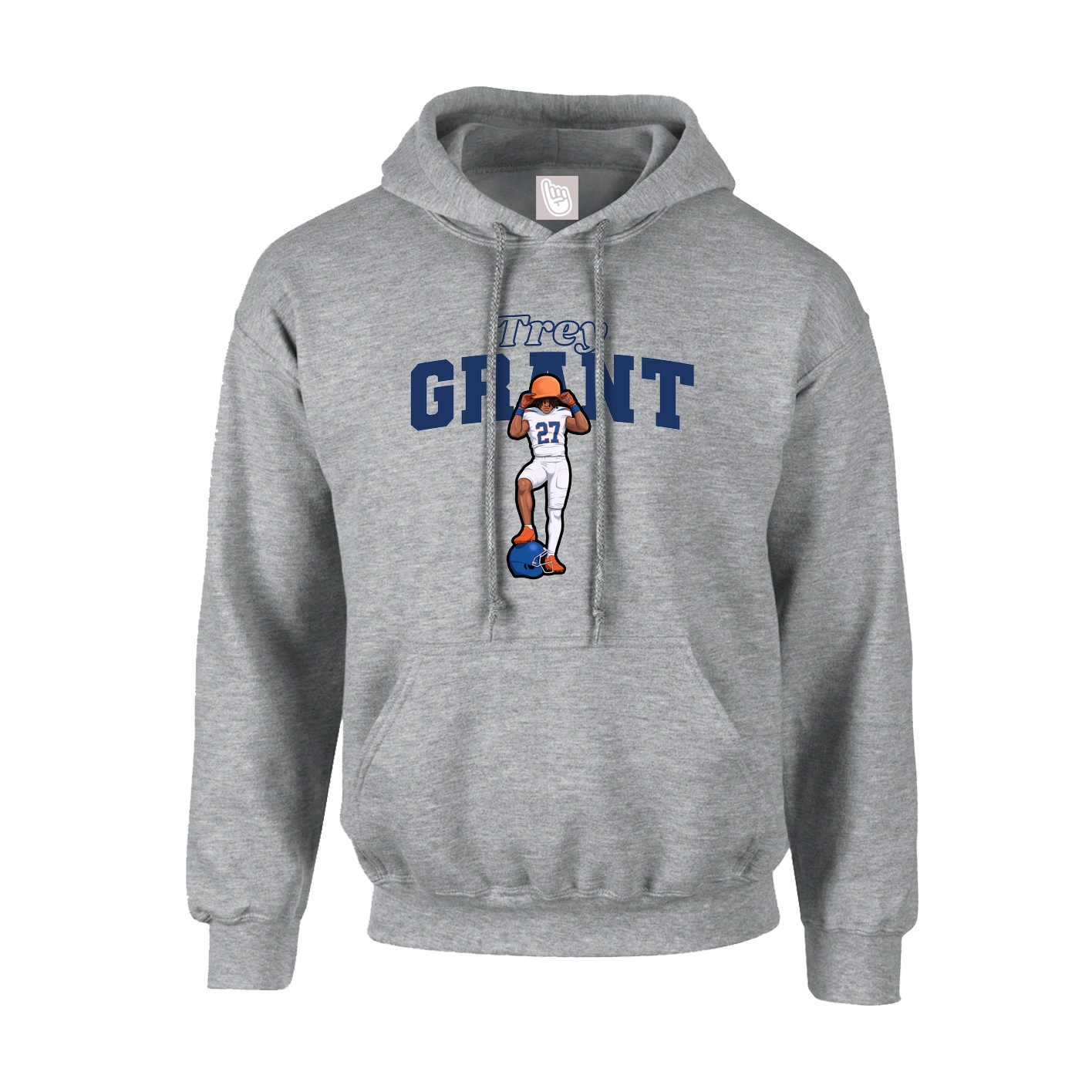 Youth Hoodie — Name Arch in Grey