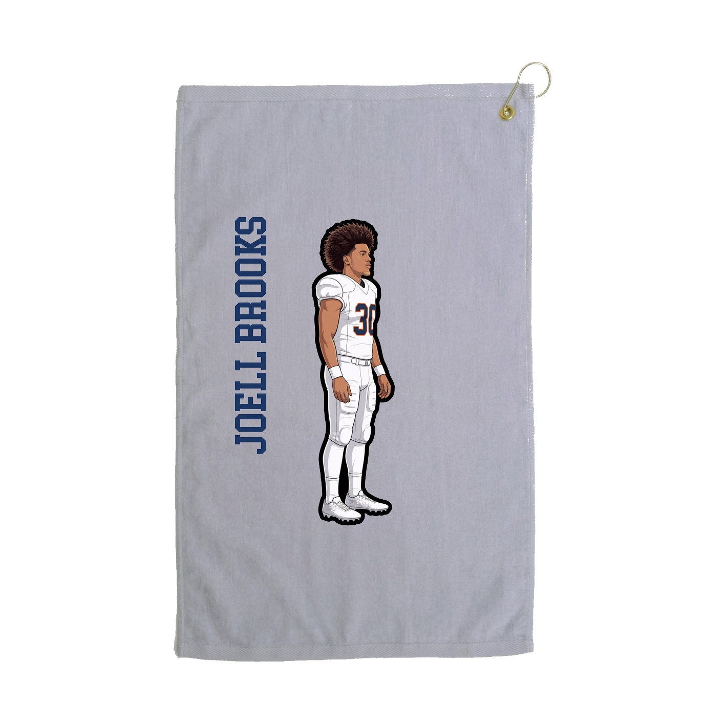 Golf Towel — Name Vertical in Grey