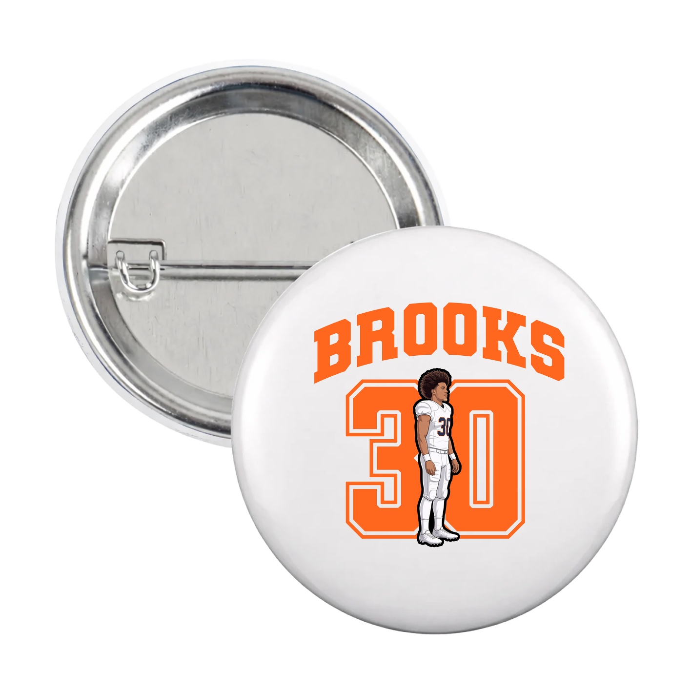 Game Day Button — Number in White