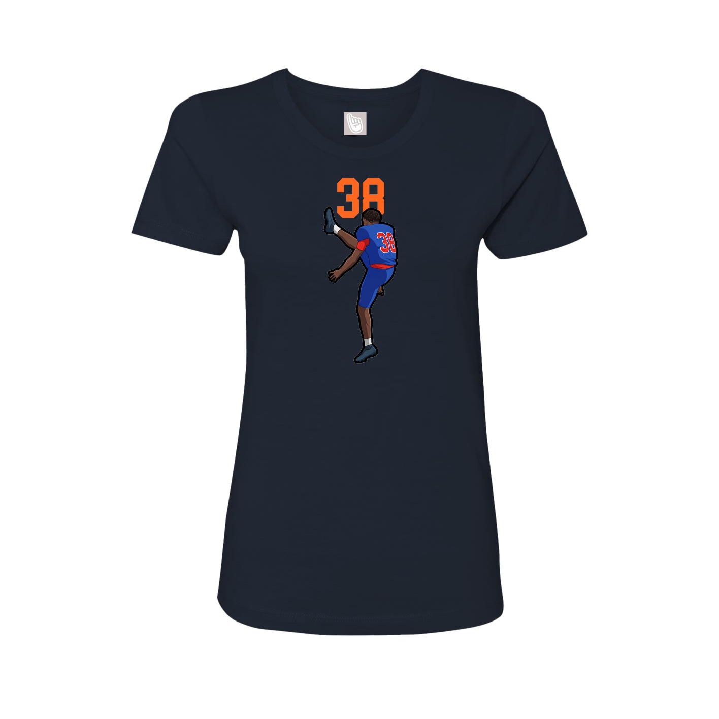 Fitted Women's Tee — Number Top in Navy