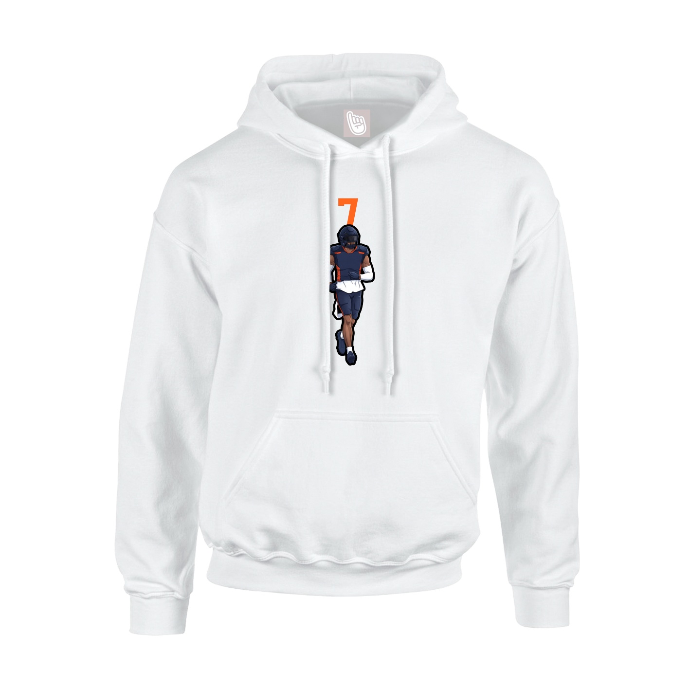 Youth Hoodie — Number Top in White