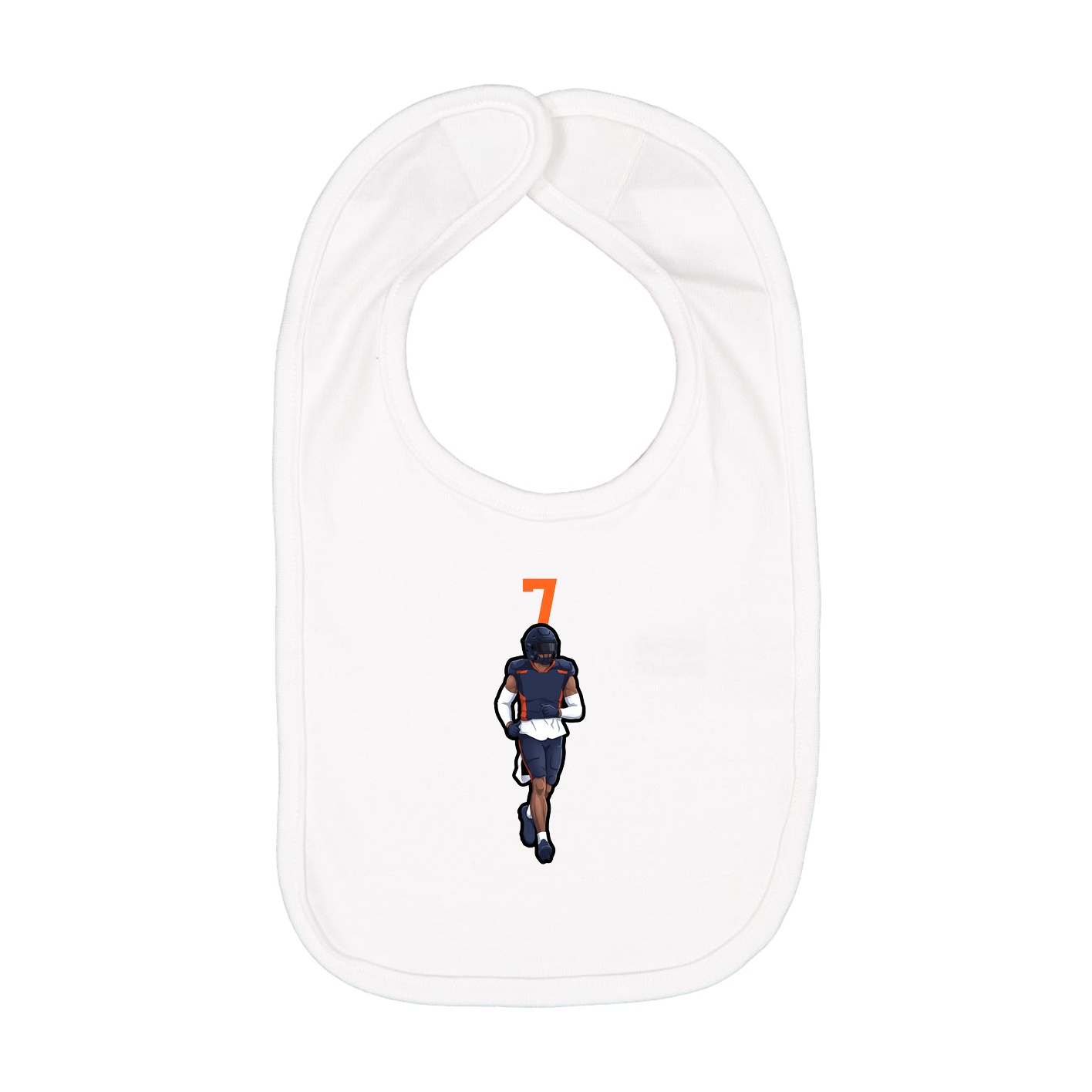 Infant Bib — Number Top in White