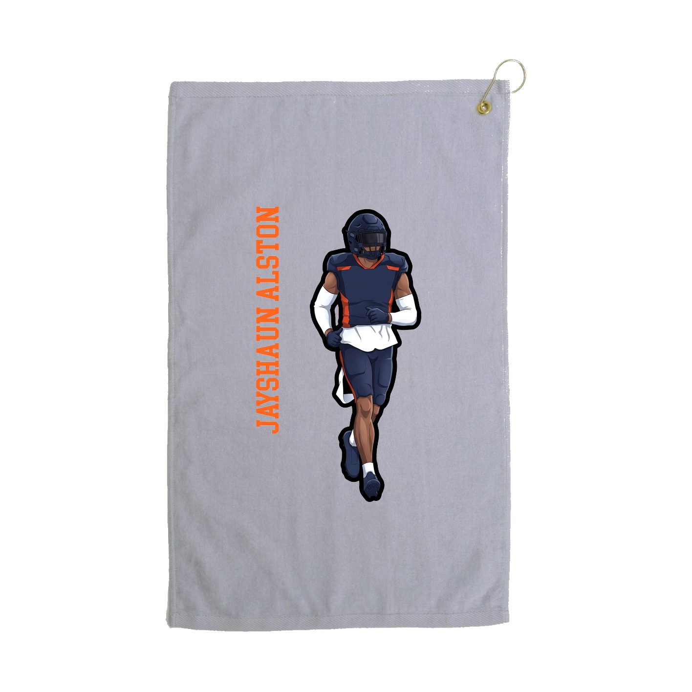 Golf Towel — Name Vertical in Grey