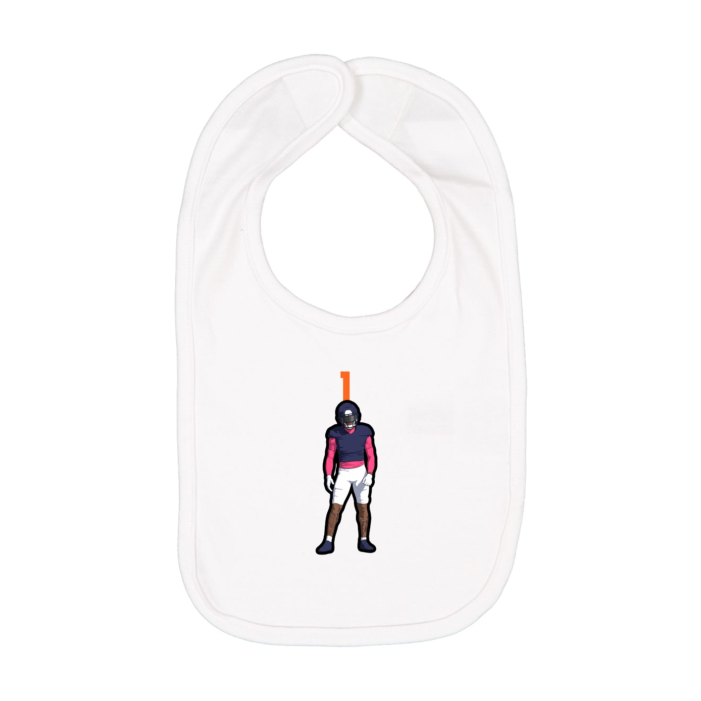 Infant Bib — Number Top in White