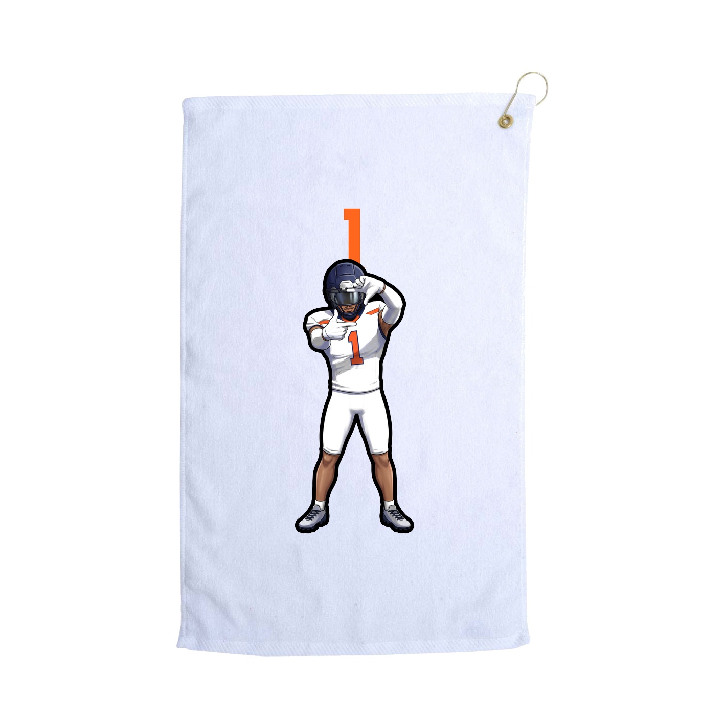 Golf Towel — Number Top in White