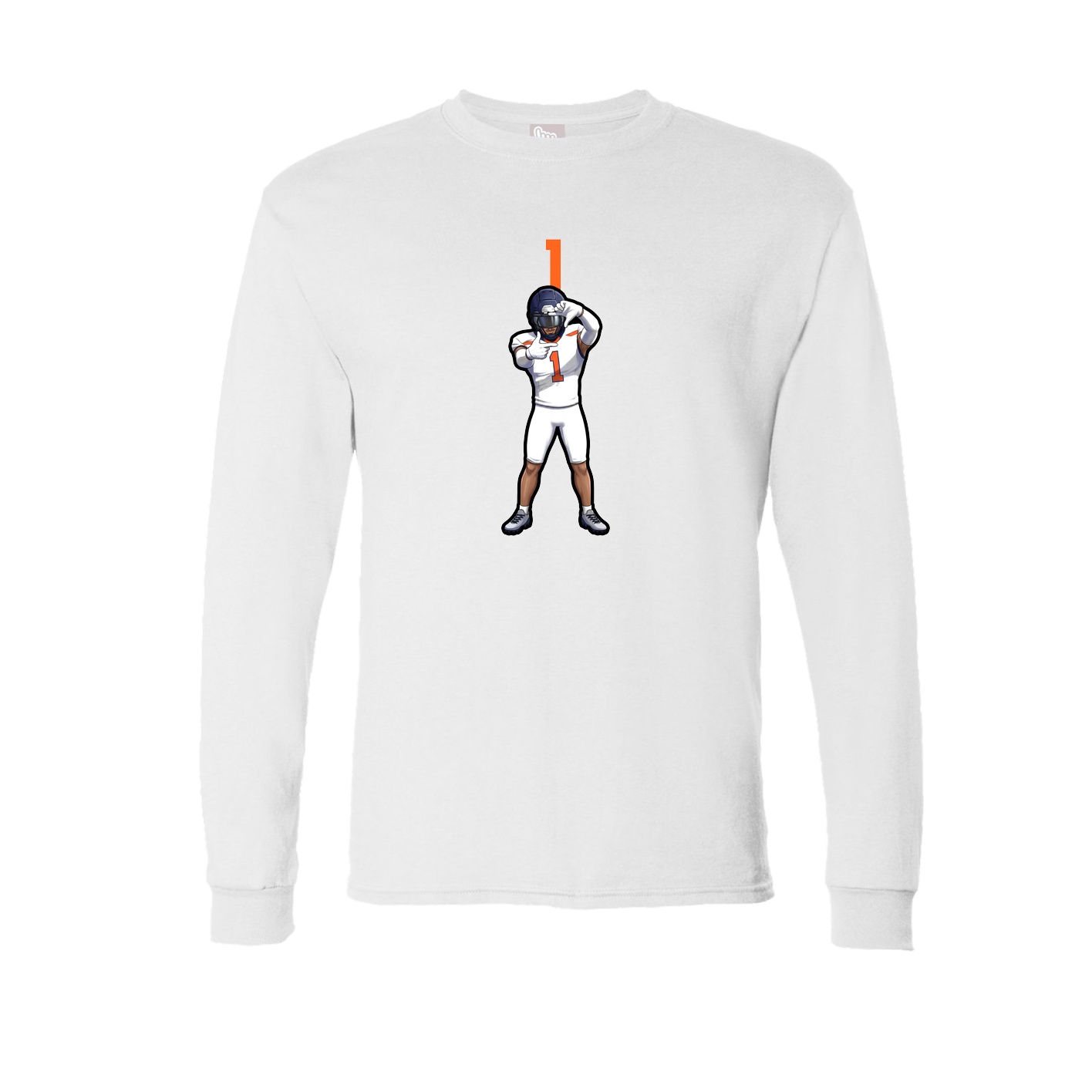 Long Sleeve Tee — Number Top in White