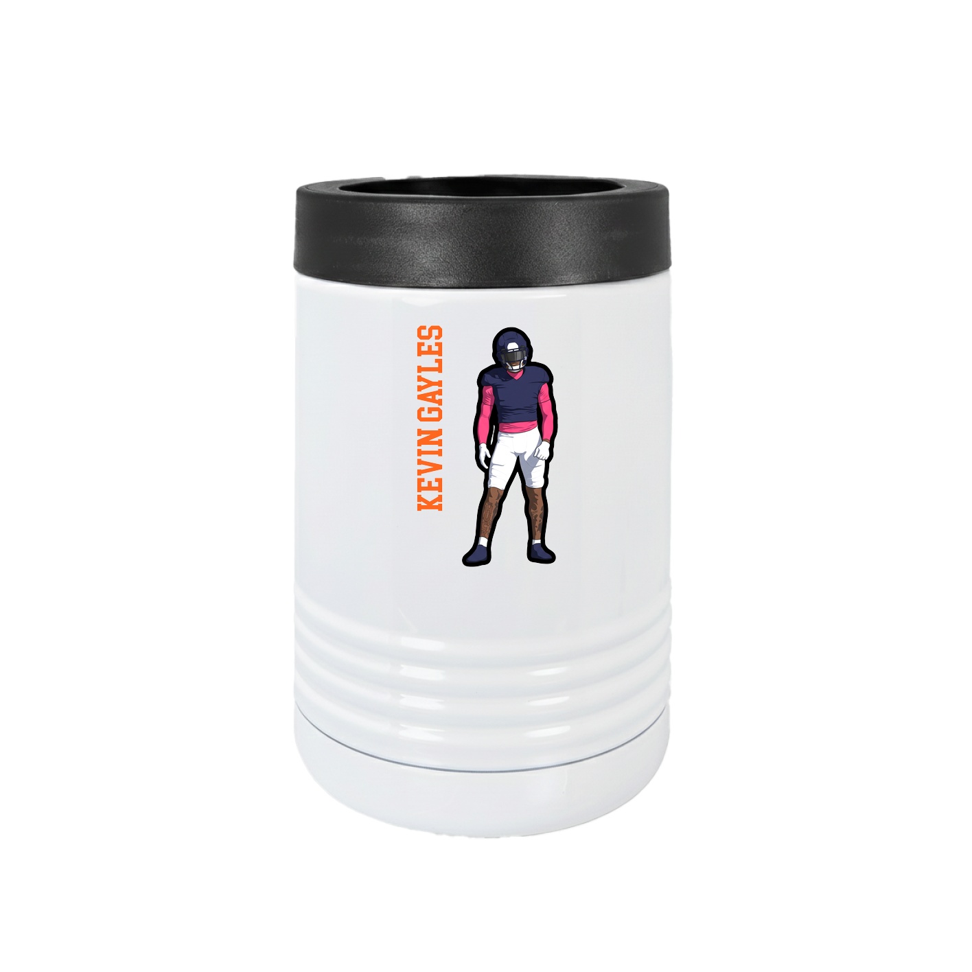 Beverage Holder — Name Vertical in White