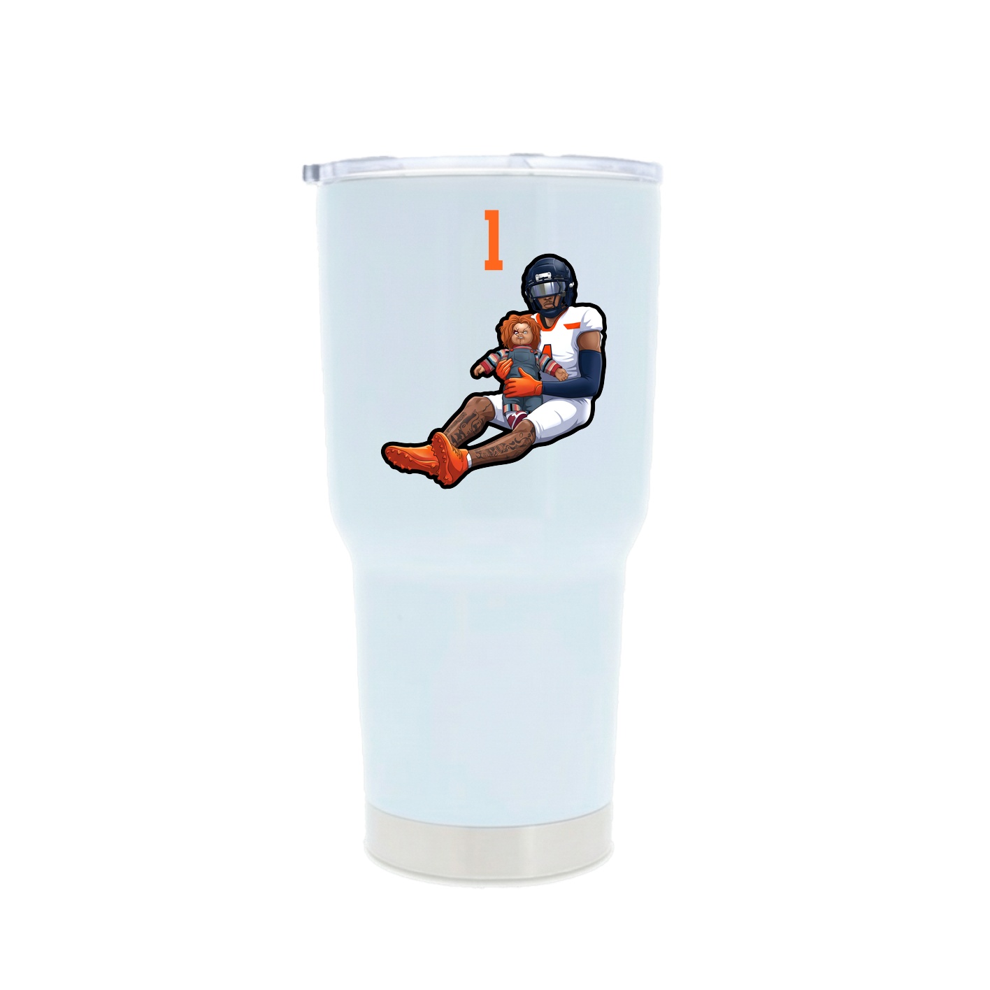30oz Stainless Steel Tumbler — Number Top in White