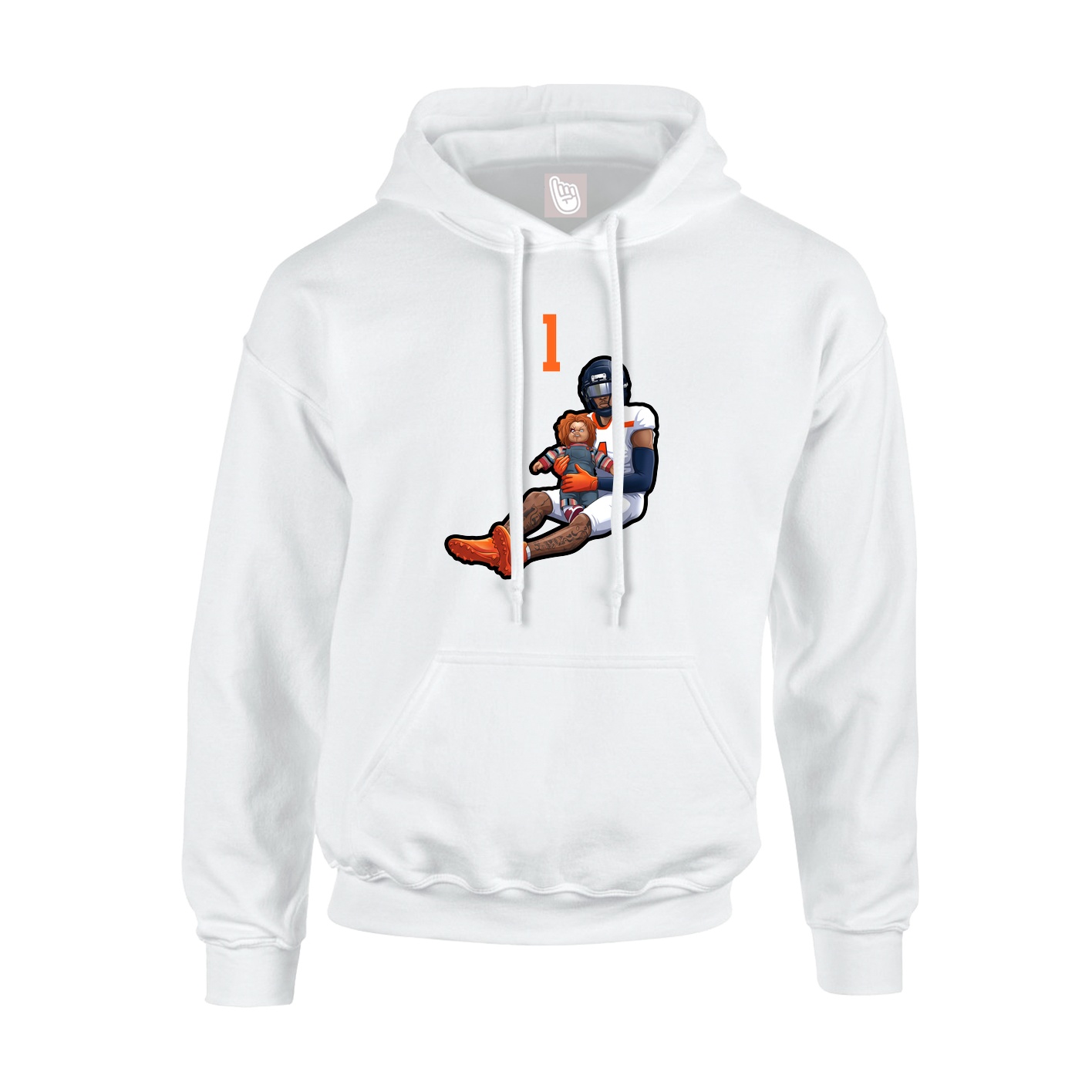 Youth Hoodie — Number Top in White