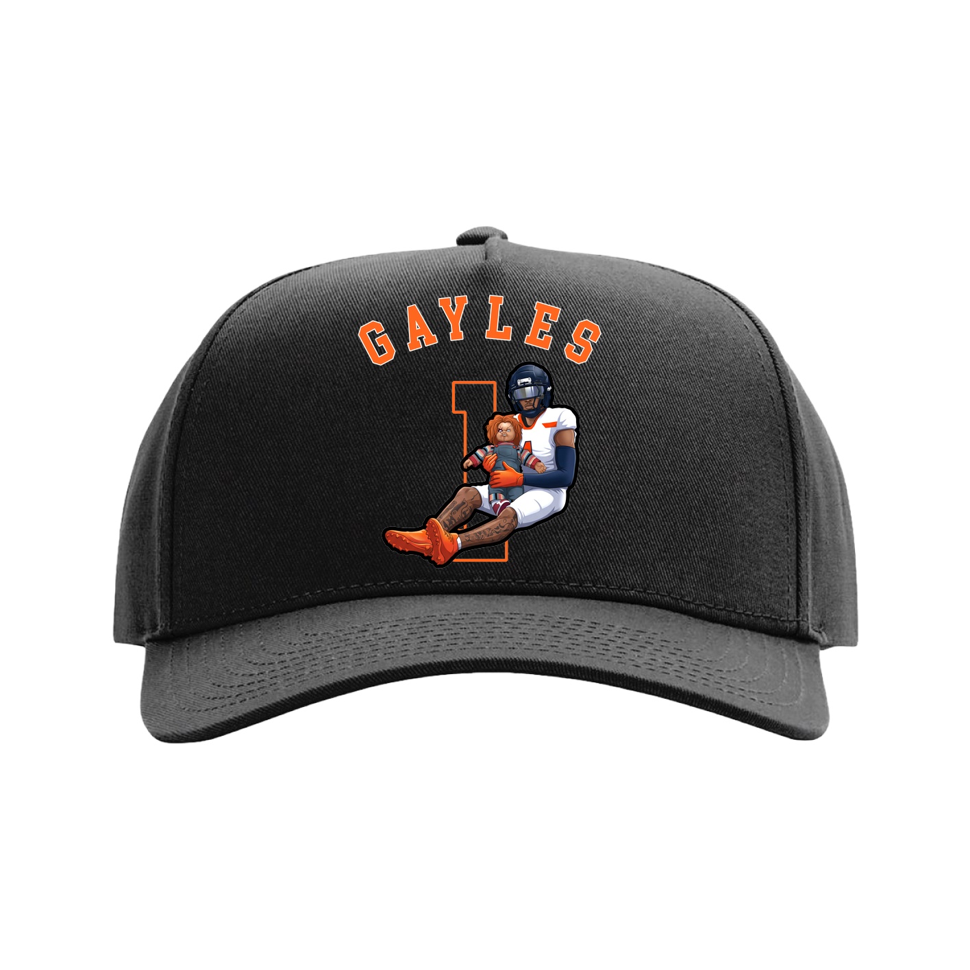 Full Fabric Five-Panel Champ Cap — Shirsey Arch in Black