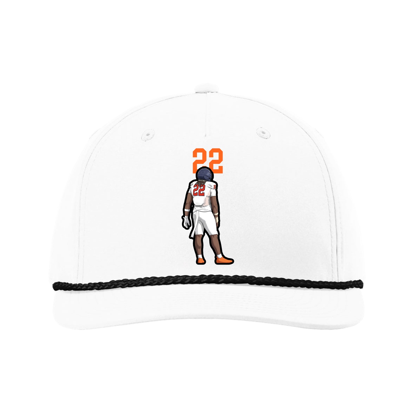 Five-Panel Classic Rope Cap — Number Top in White