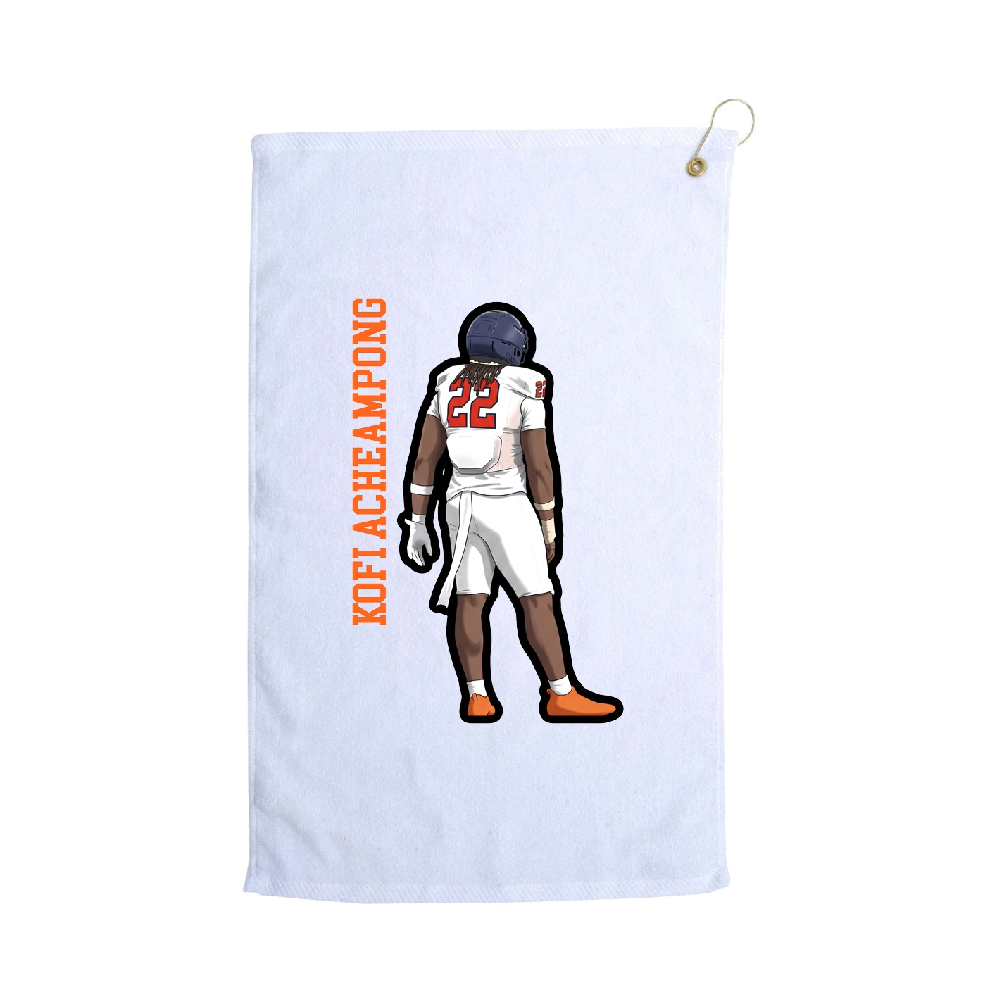 Golf Towel — Name Vertical in White