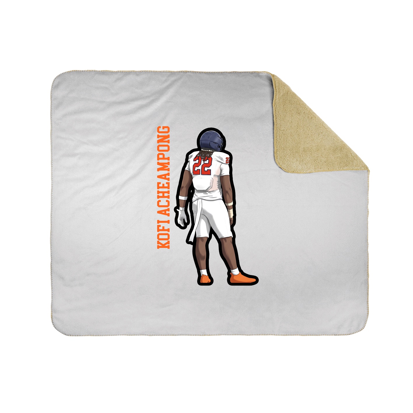 Throw Blanket — Name Vertical in White