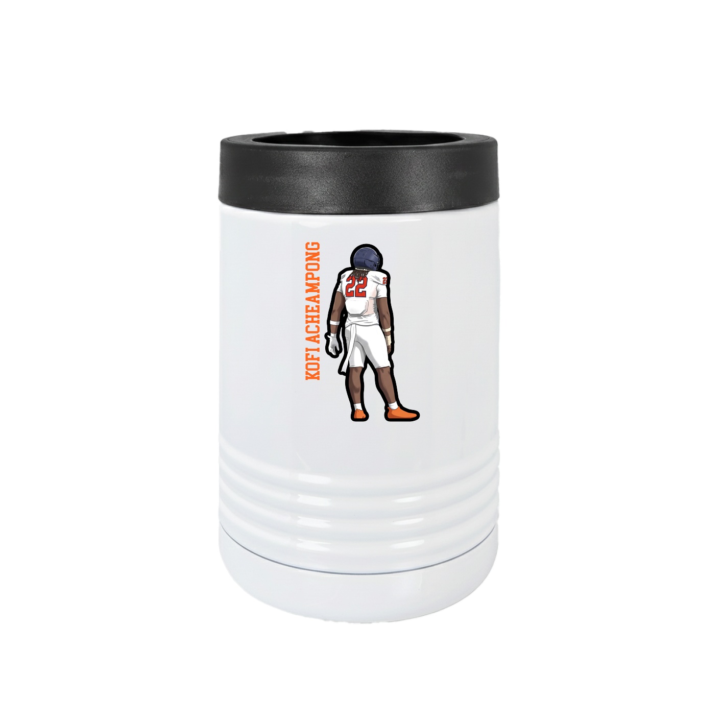Beverage Holder — Name Vertical in White
