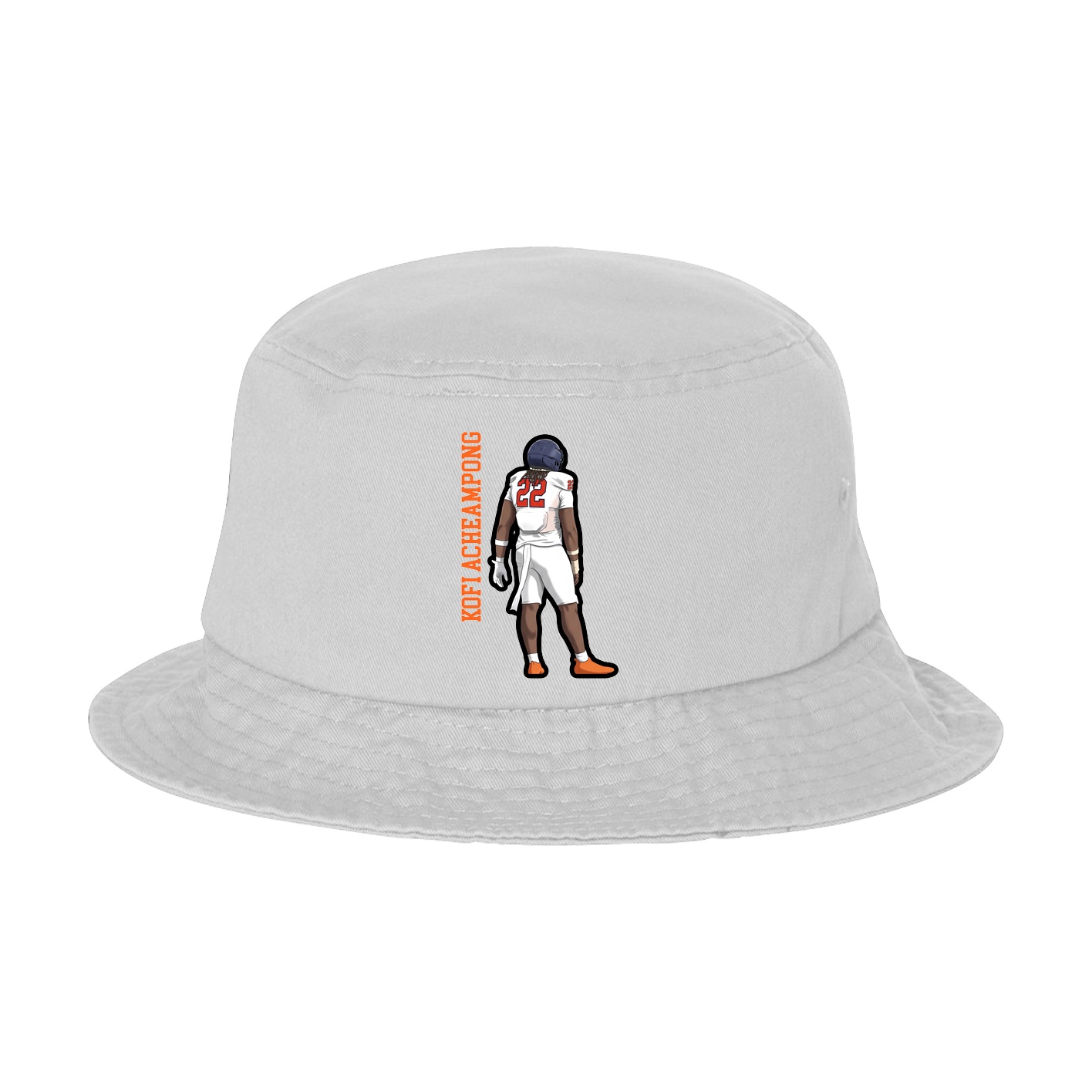 Bucket Cap — Name Vertical in White