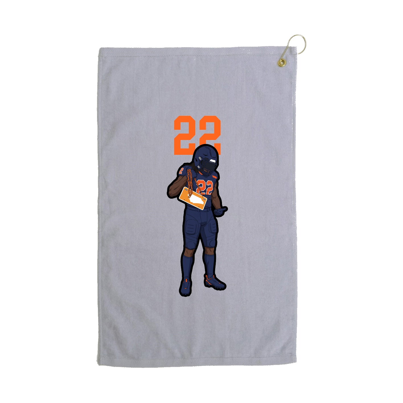 Golf Towel — Number Top in Grey