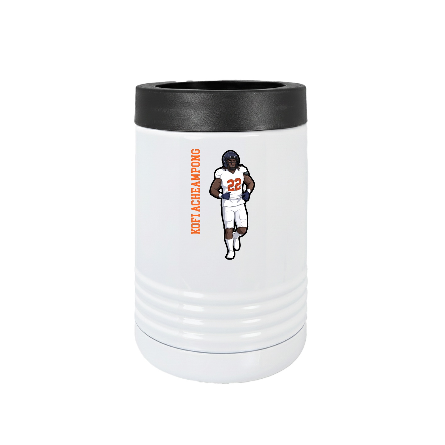 Beverage Holder — Name Vertical in White