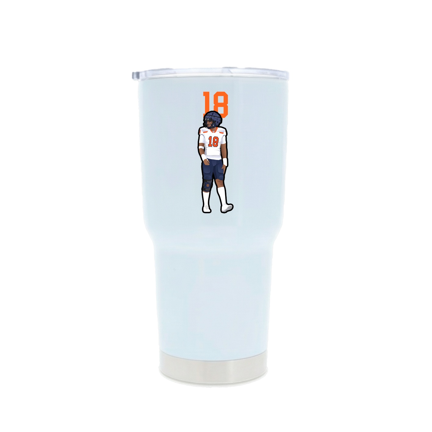 30oz Stainless Steel Tumbler — Number Top in White