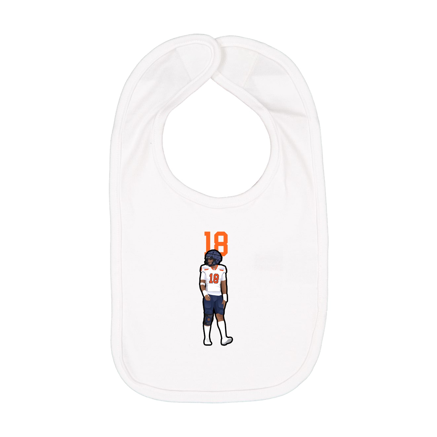 Infant Bib — Number Top in White