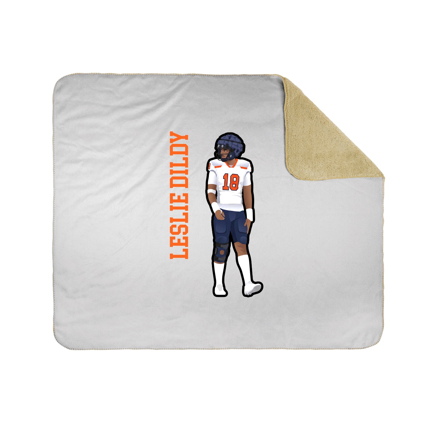 Throw Blanket — Name Vertical in White