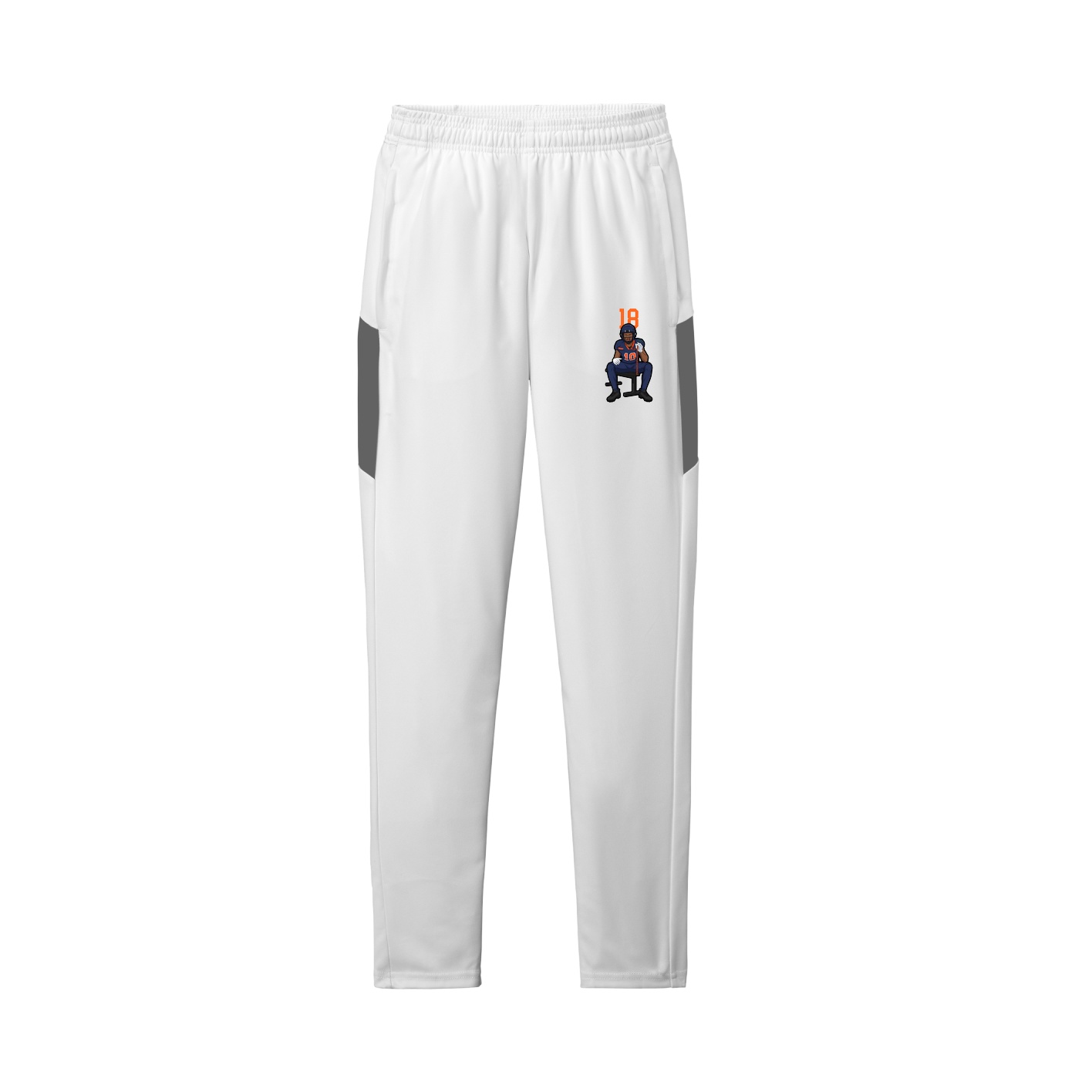Team Travel Pant — Number Top in White/Grey