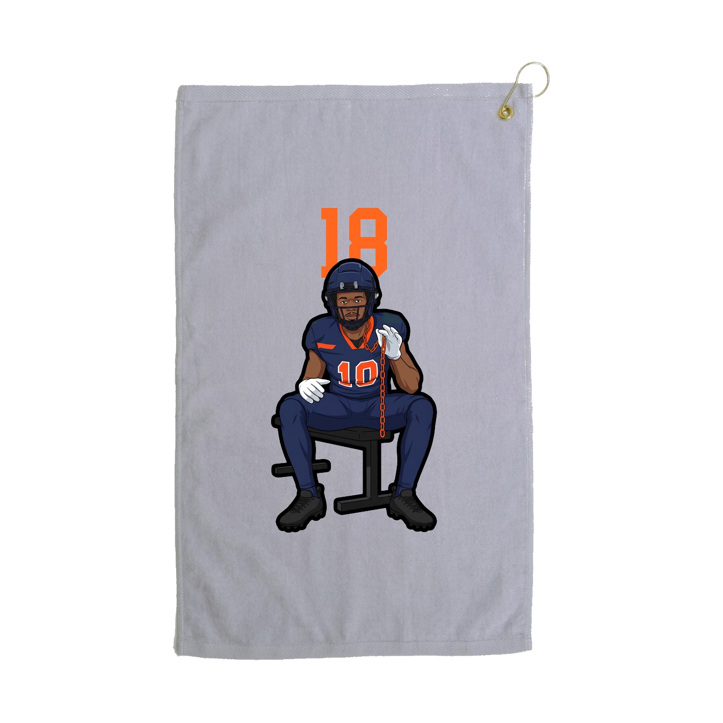 Golf Towel — Number Top in Grey