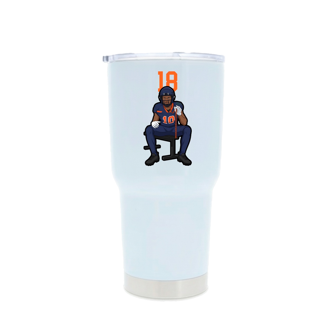 30oz Stainless Steel Tumbler — Number Top in White