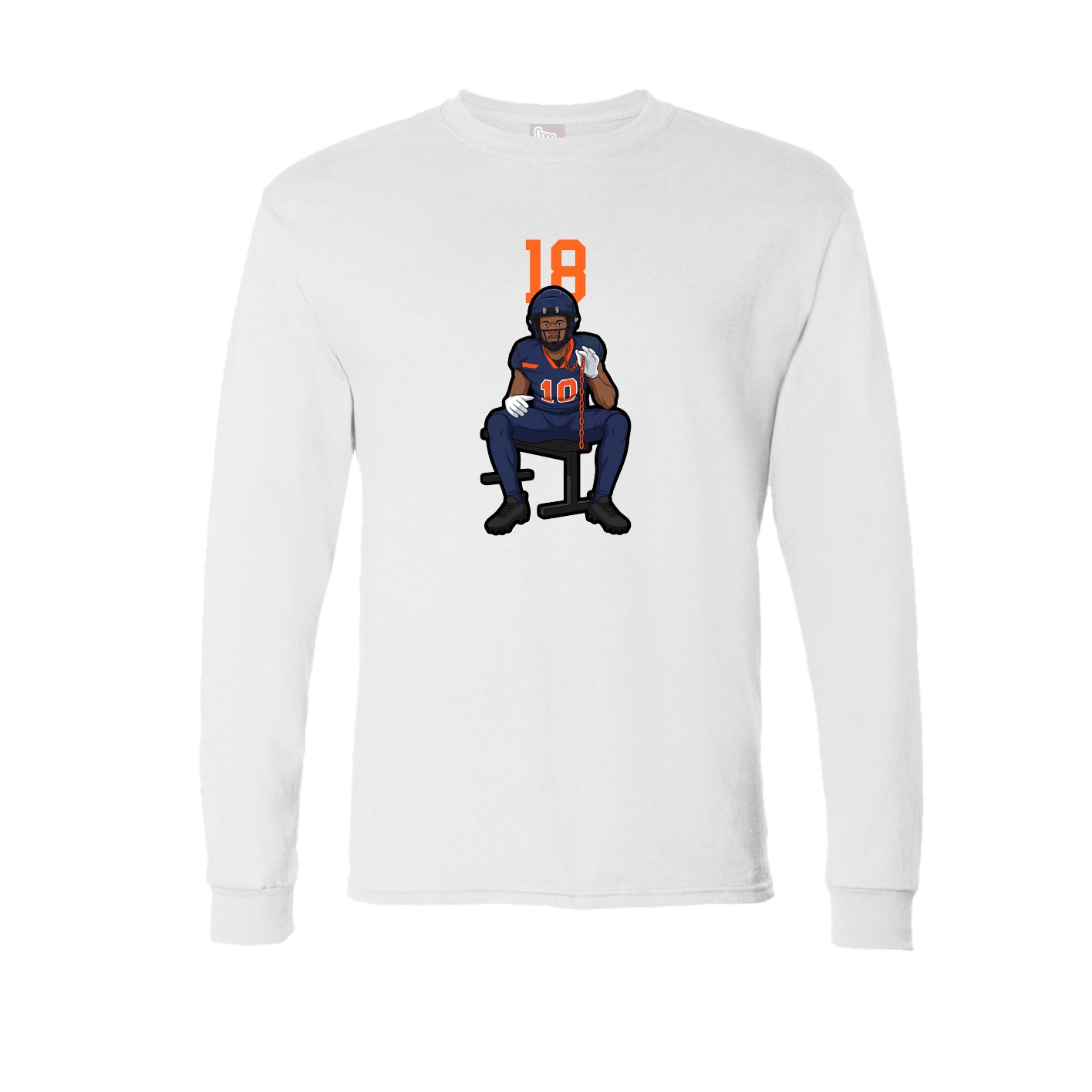 Long Sleeve Tee — Number Top in White