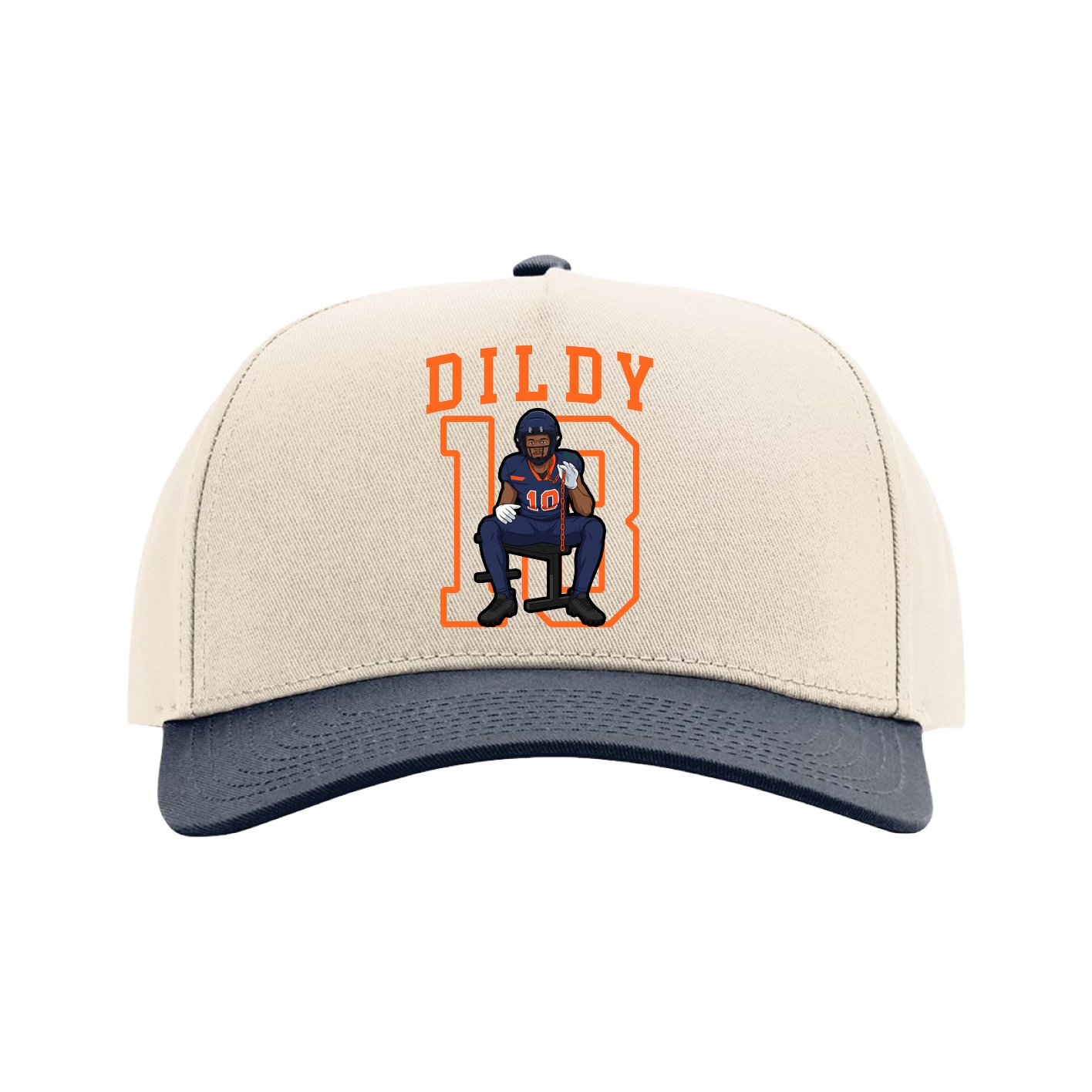 Full Fabric Five-Panel Champ Cap — Shirsey in Cream/Navy