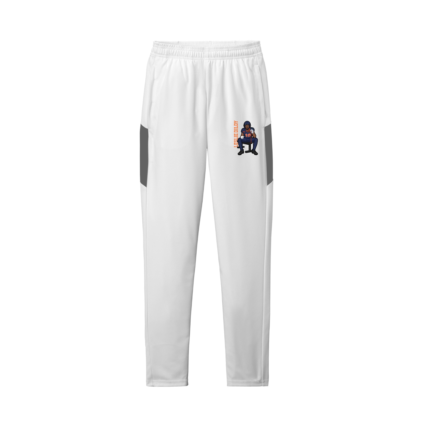 Team Travel Pant — Name Vertical in White/Grey