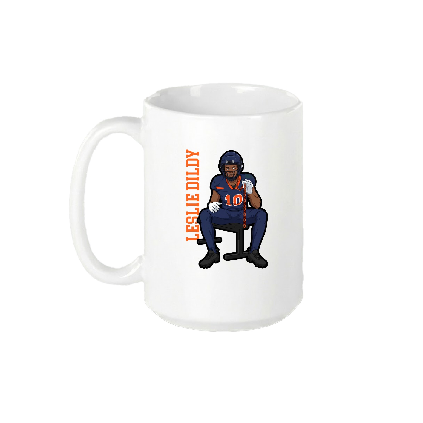 15oz Coffee Mug — Name Vertical in White