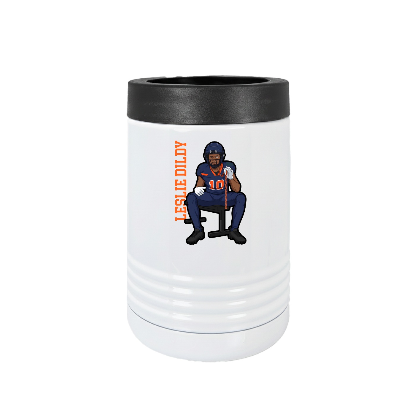 Beverage Holder — Name Vertical in White