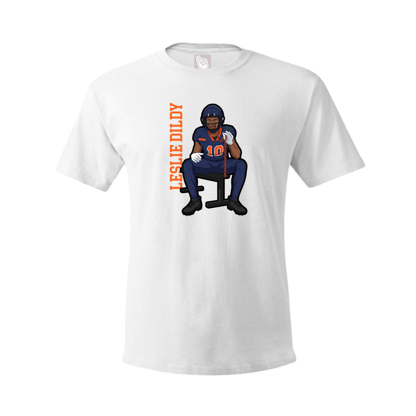 Tee — Name Vertical in White