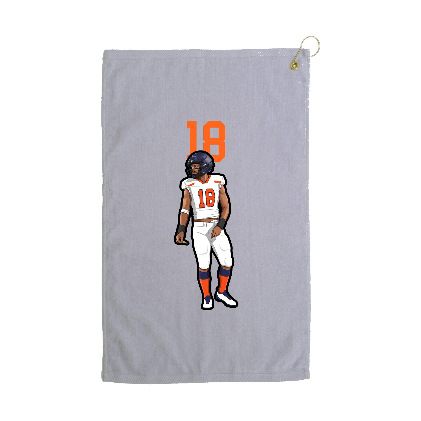 Golf Towel — Number Top in Grey
