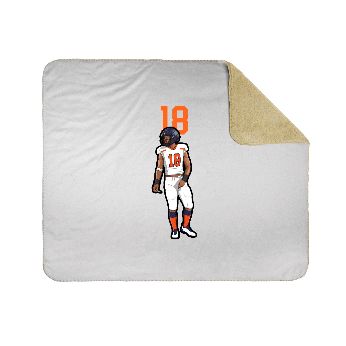 Throw Blanket — Number Top in White