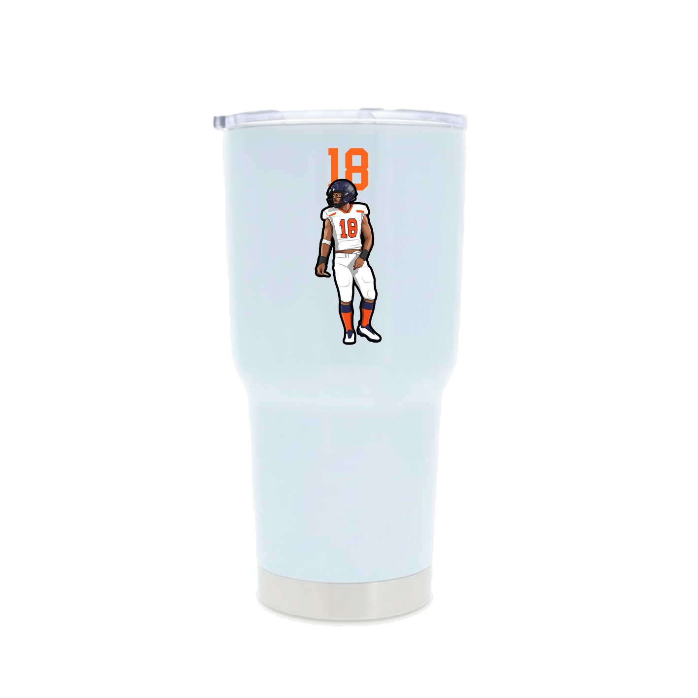 30oz Stainless Steel Tumbler — Number Top in White