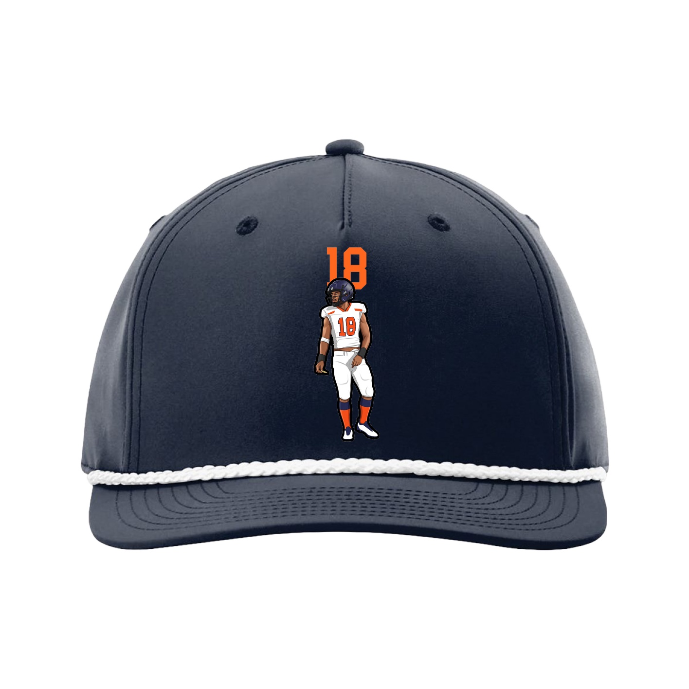 Five-Panel Classic Rope Cap — Number Top in Navy