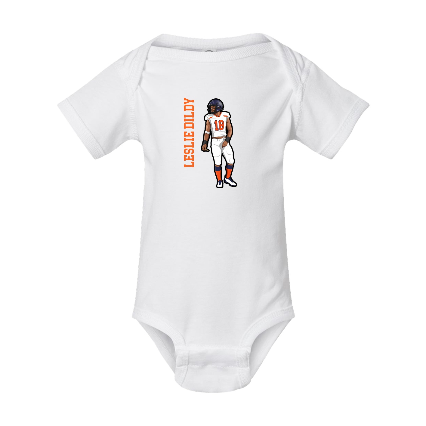 Baby Onesie — Name Vertical in White