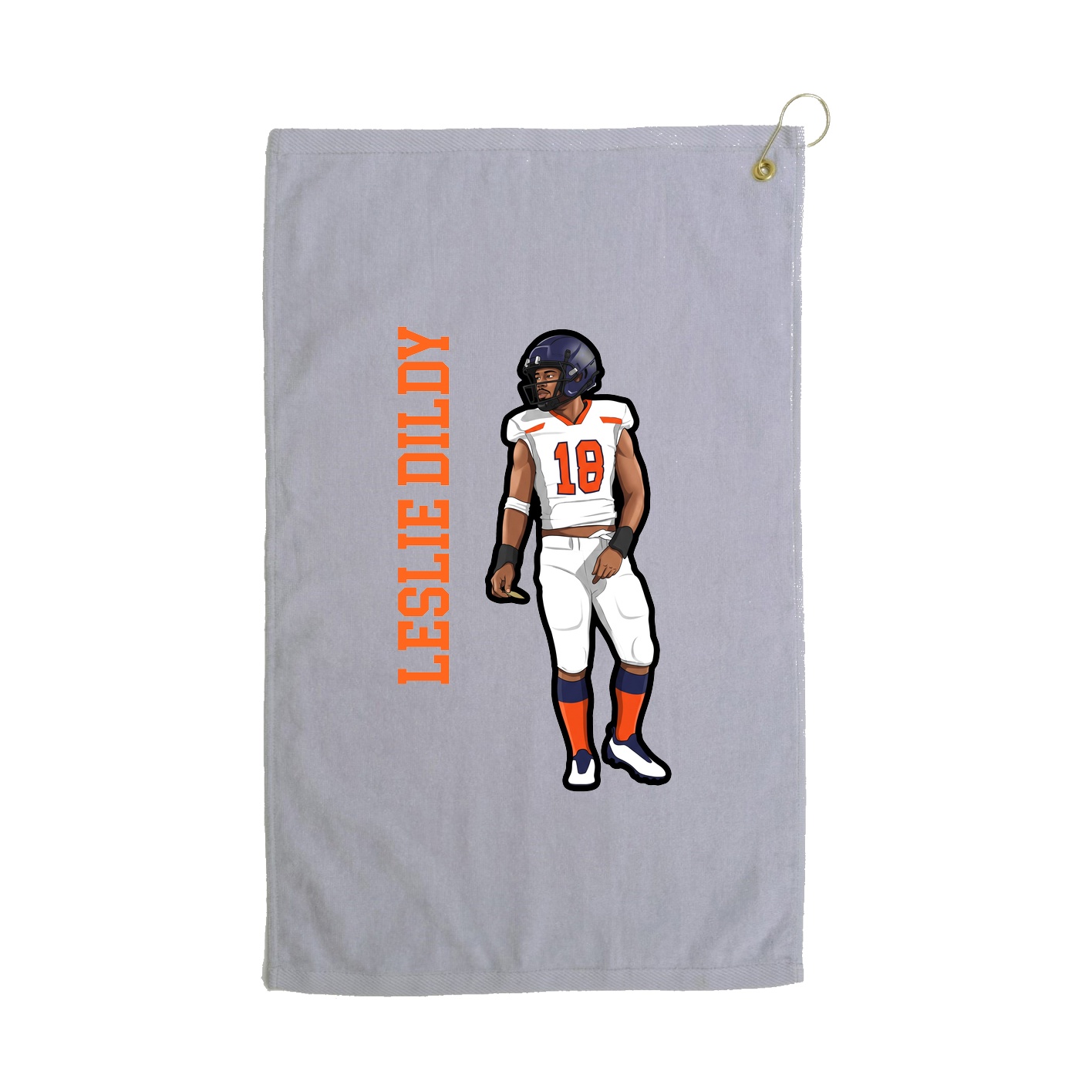 Golf Towel — Name Vertical in Grey