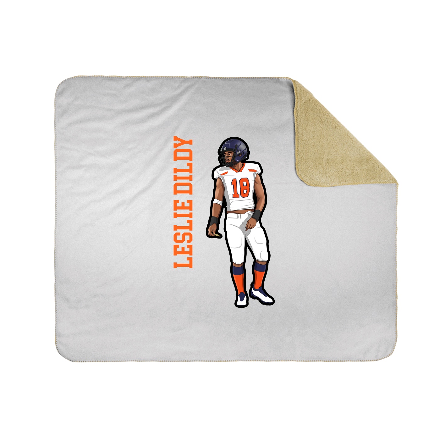 Throw Blanket — Name Vertical in White