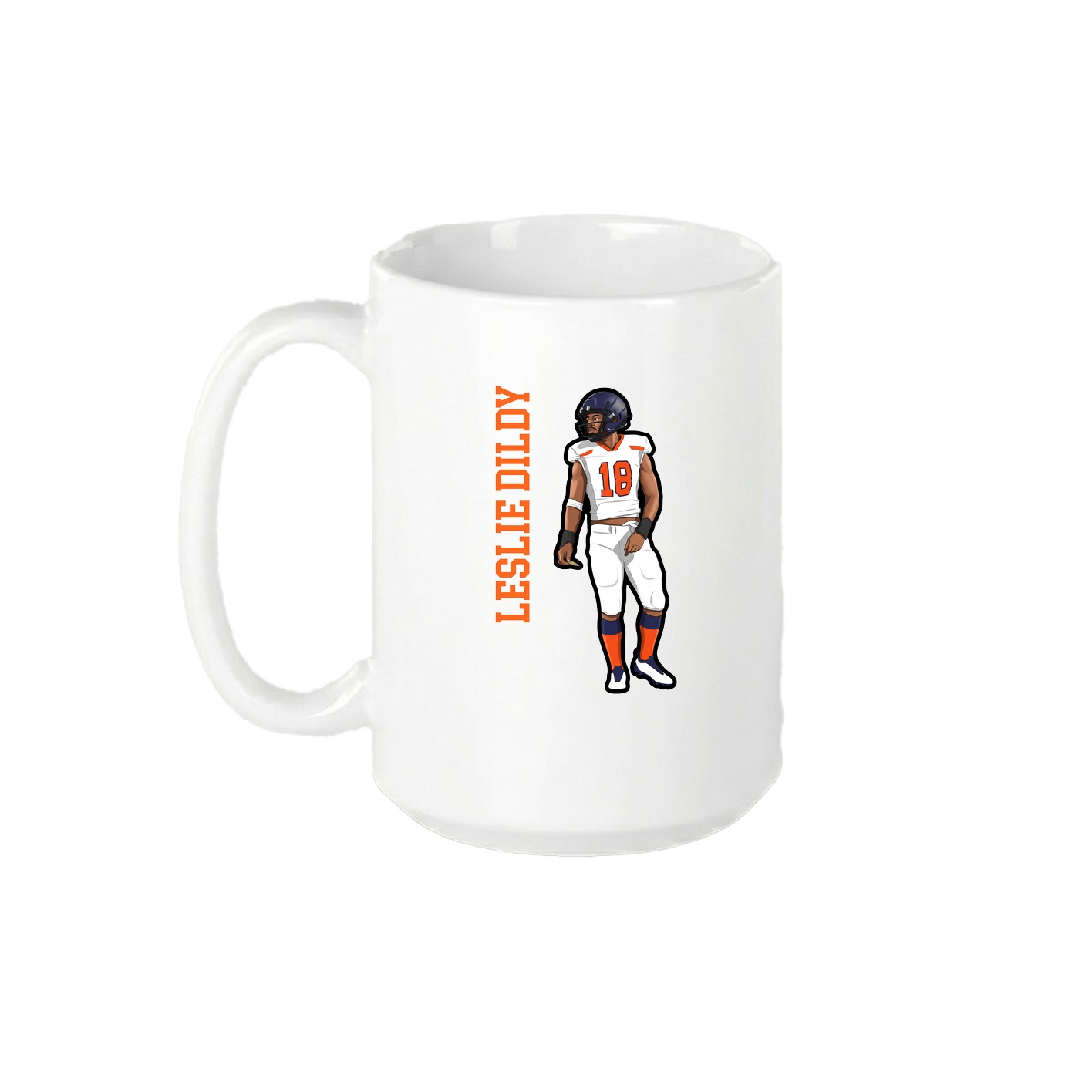 15oz Coffee Mug — Name Vertical in White