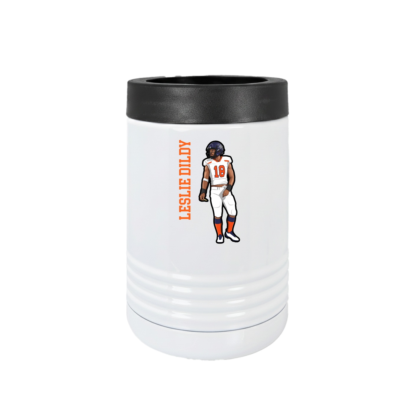 Beverage Holder — Name Vertical in White