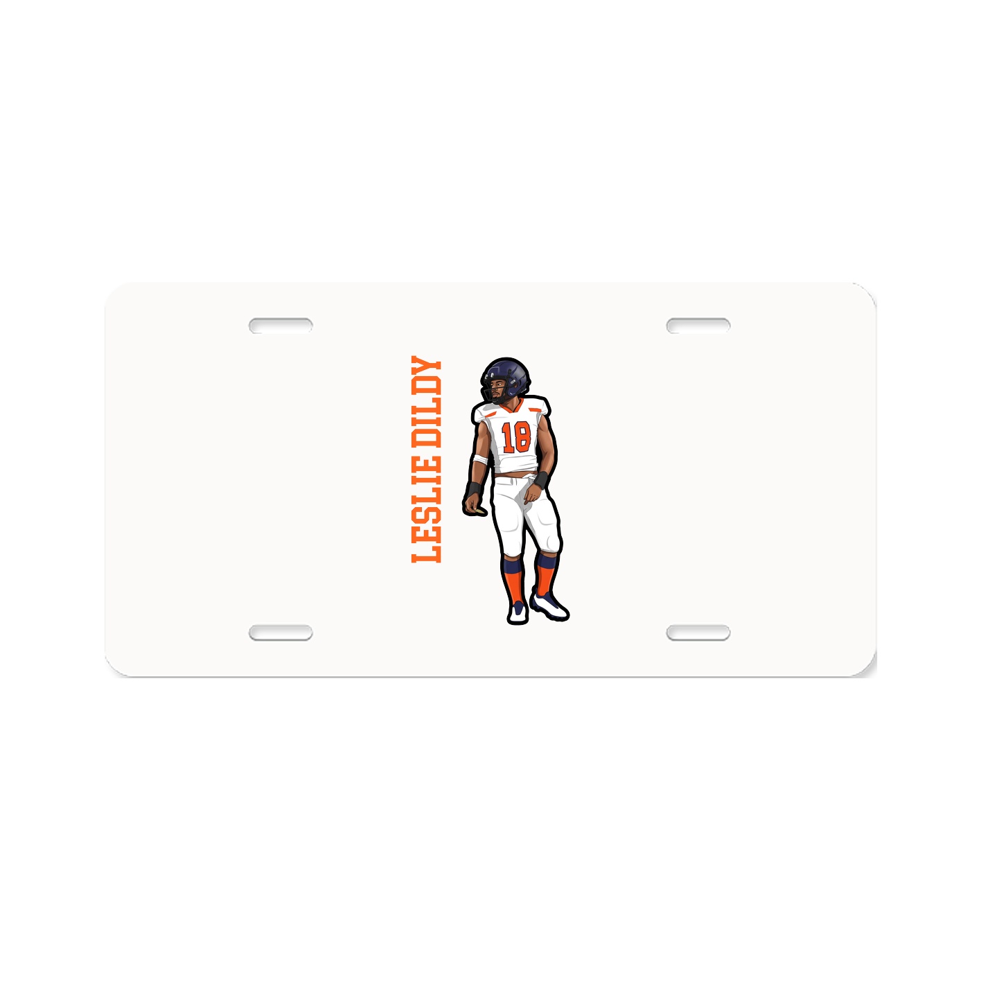 License Plate — Name Vertical in Classic