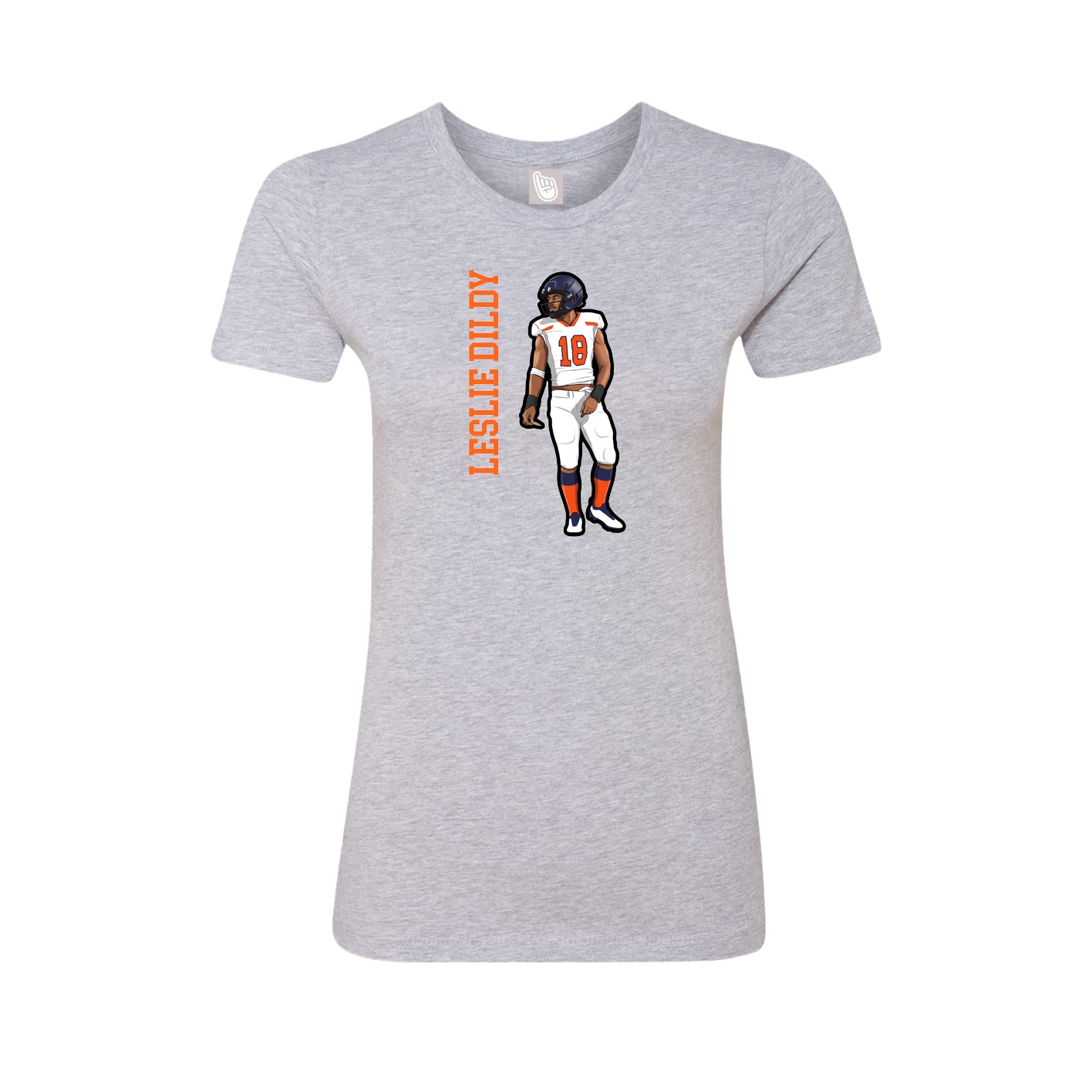 Womens Tee — Name Vertical in Grey