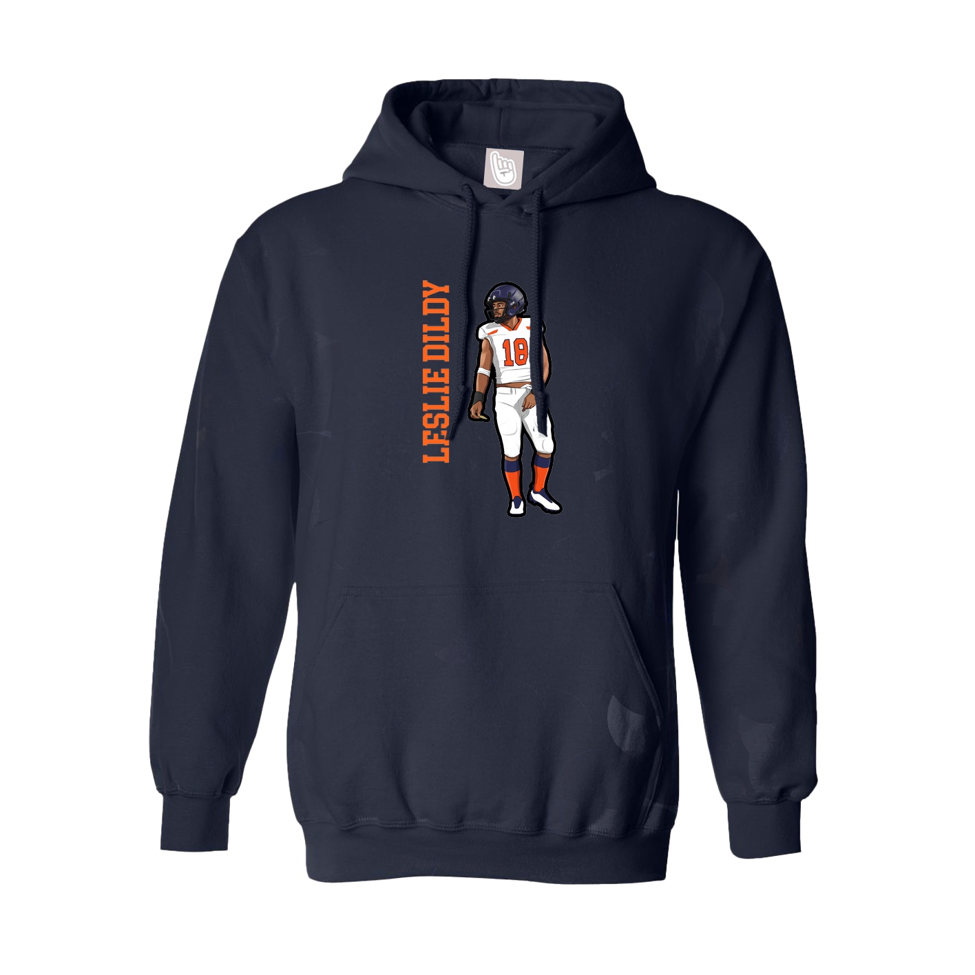 Youth Hoodie — Name Vertical in Navy