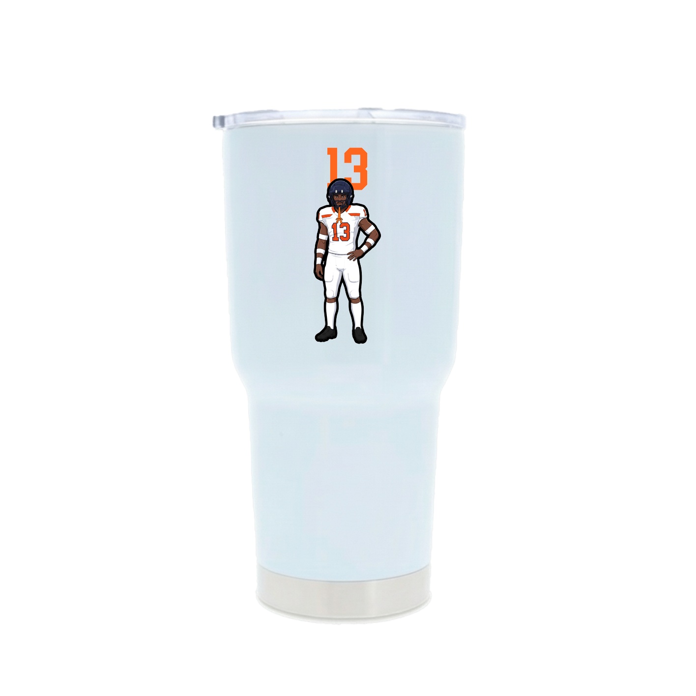 30oz Stainless Steel Tumbler — Number Top in White