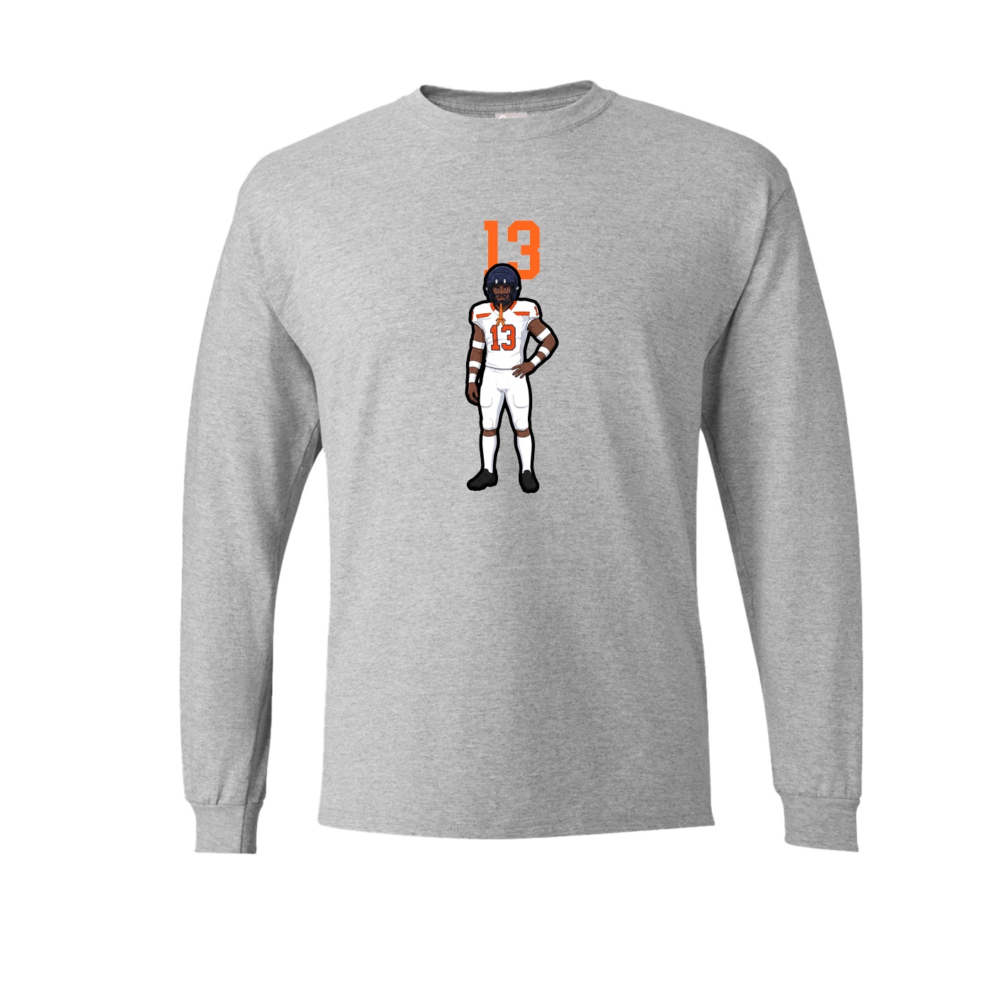 Long Sleeve Tee — Number Top in Grey