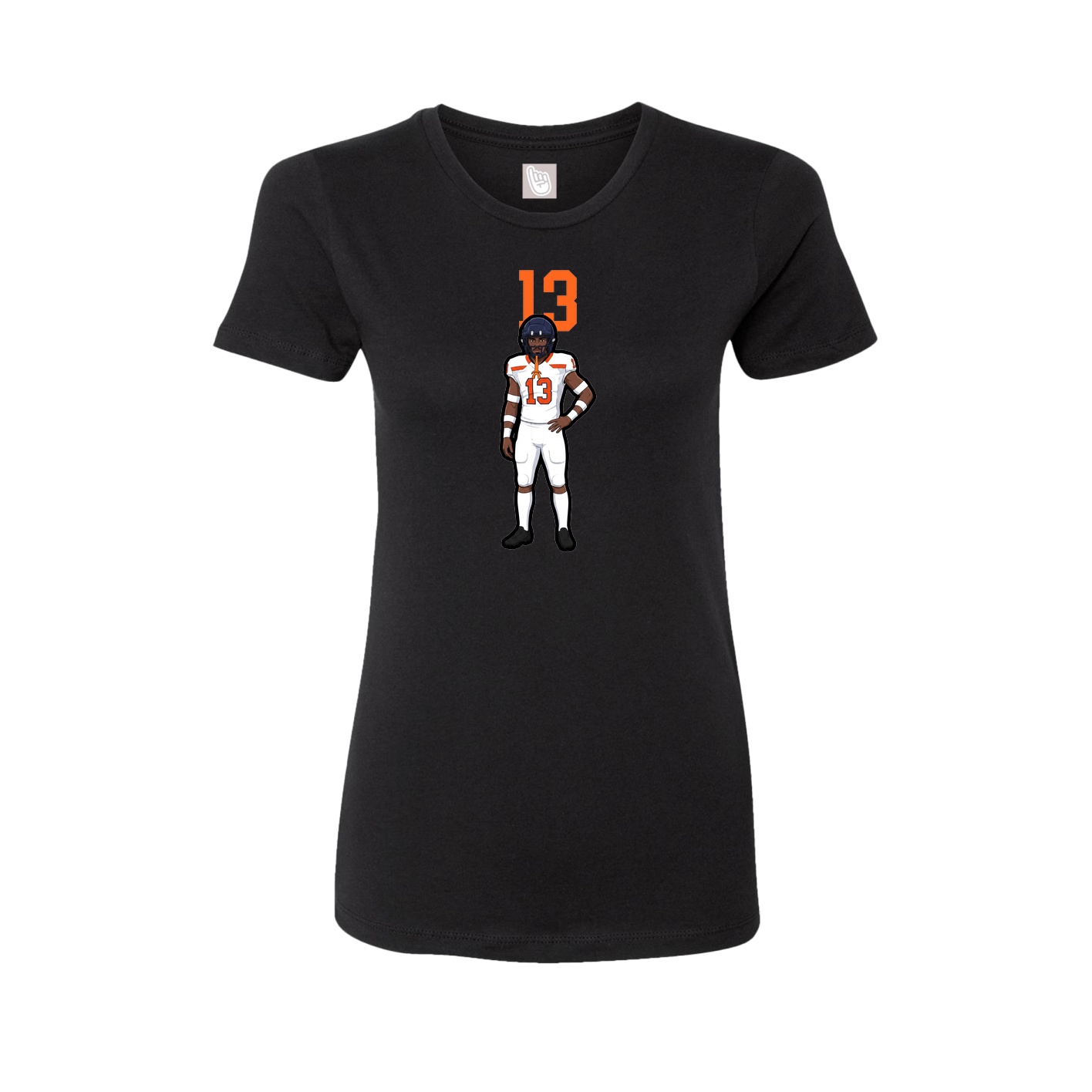 Fitted Women's Tee — Number Top in Black