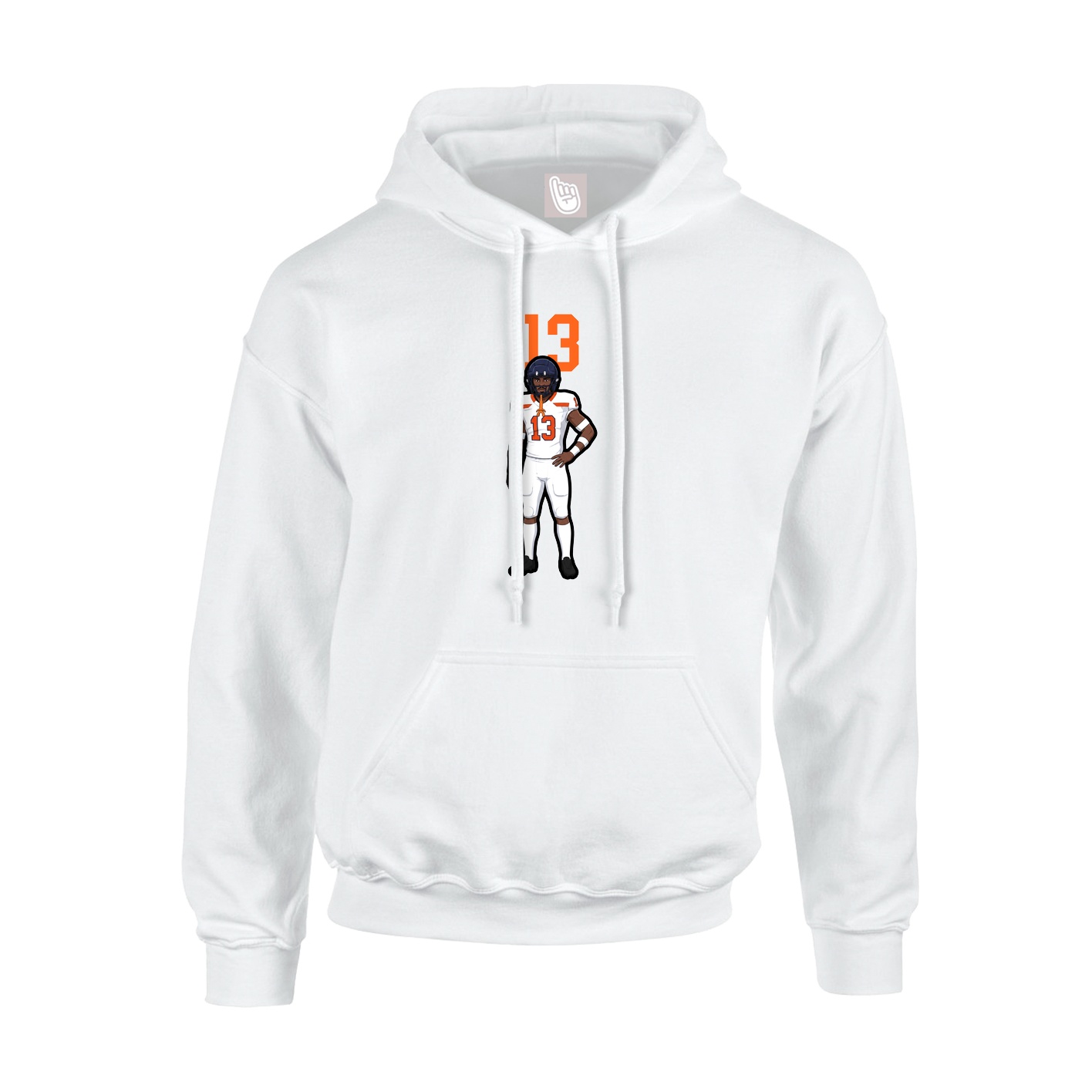 Youth Hoodie — Number Top in White