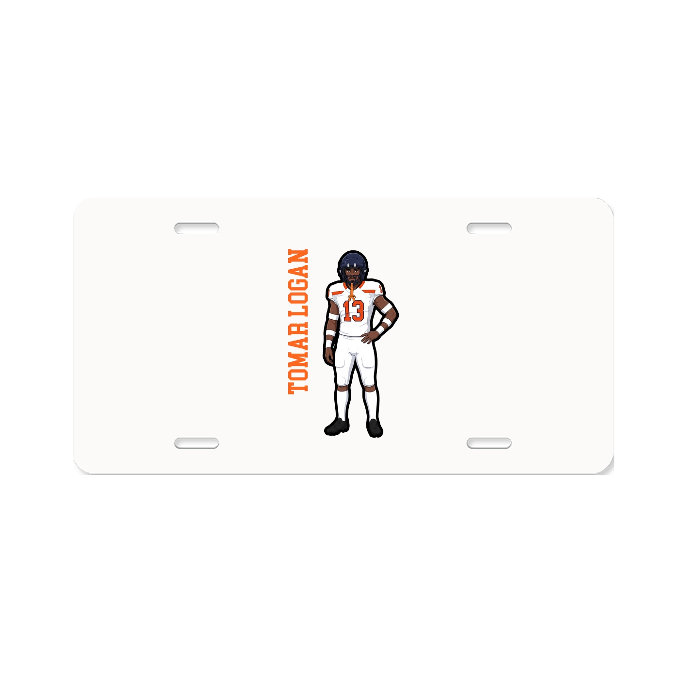 License Plate — Name Vertical in Classic
